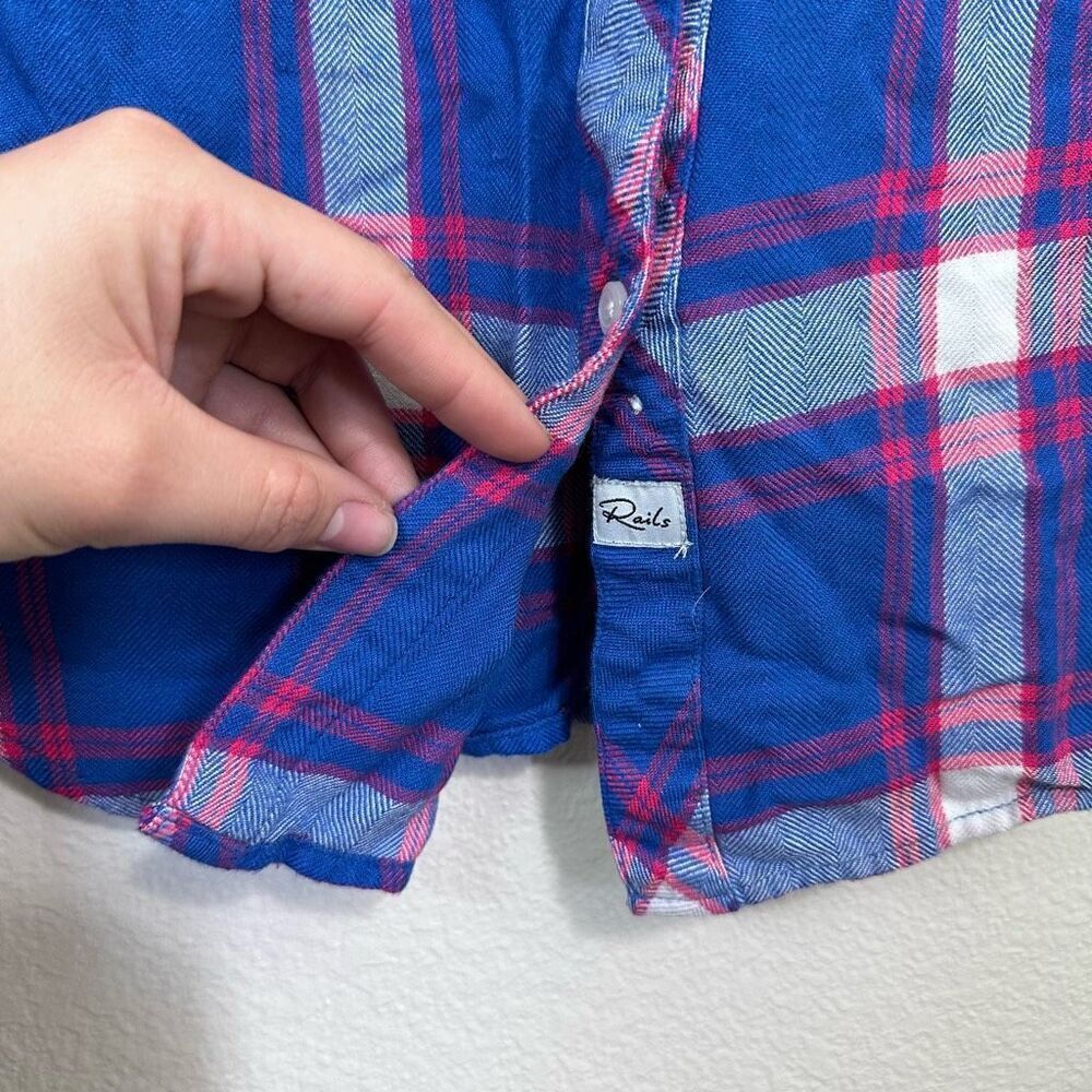 Rails Hunter Button Up Red Ruby Pleated Shirt Siz… - image 6